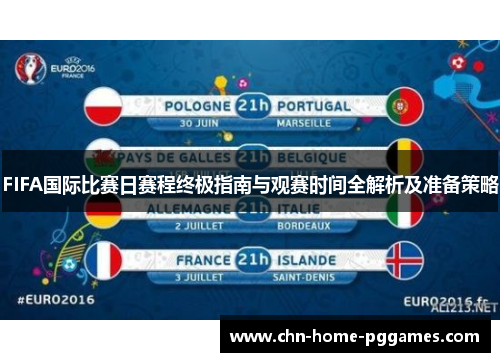 FIFA国际比赛日赛程终极指南与观赛时间全解析及准备策略